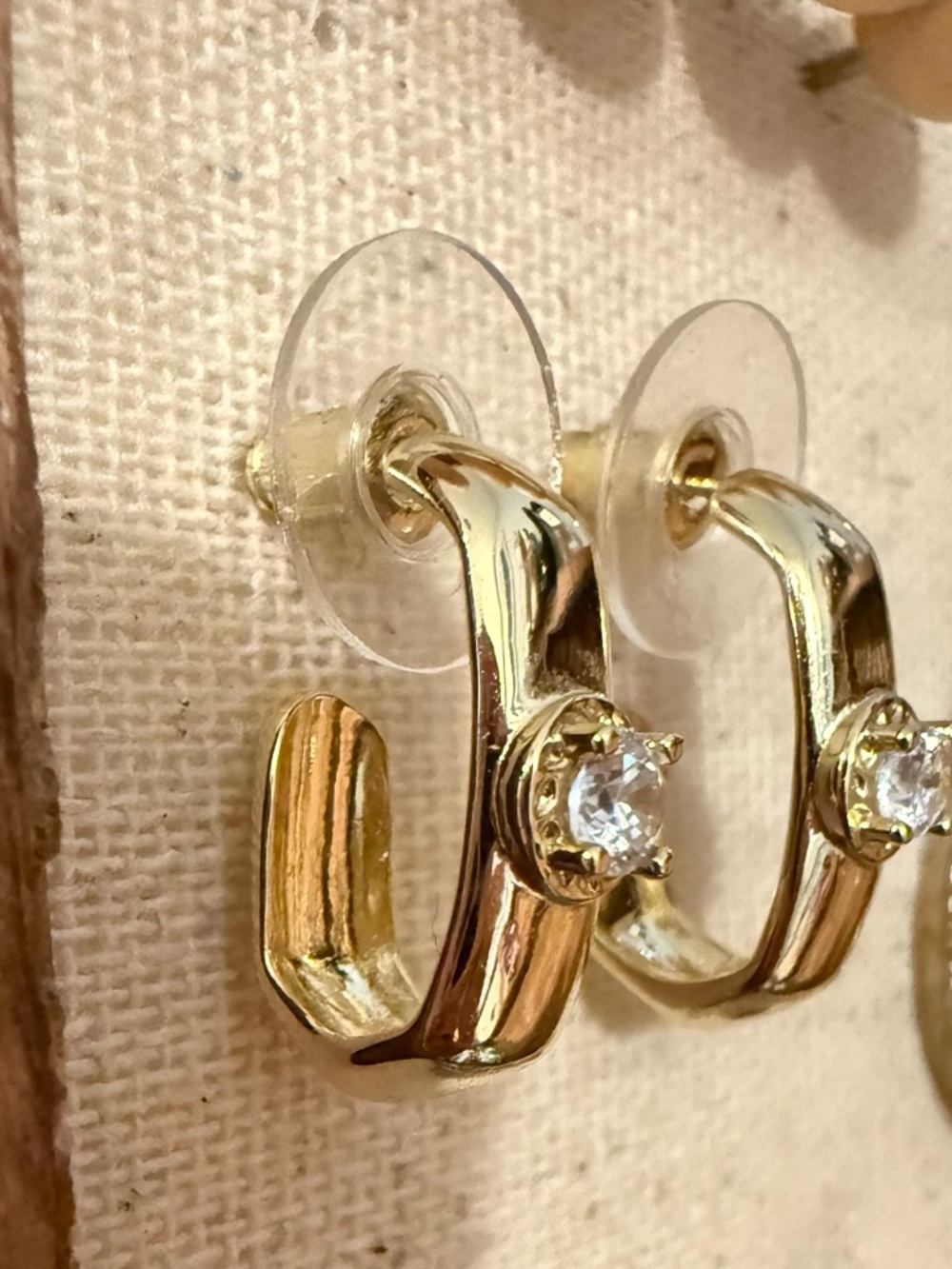 Kendra Scott Gold-Tone Hoop Earrings with Clear Crystal Accent